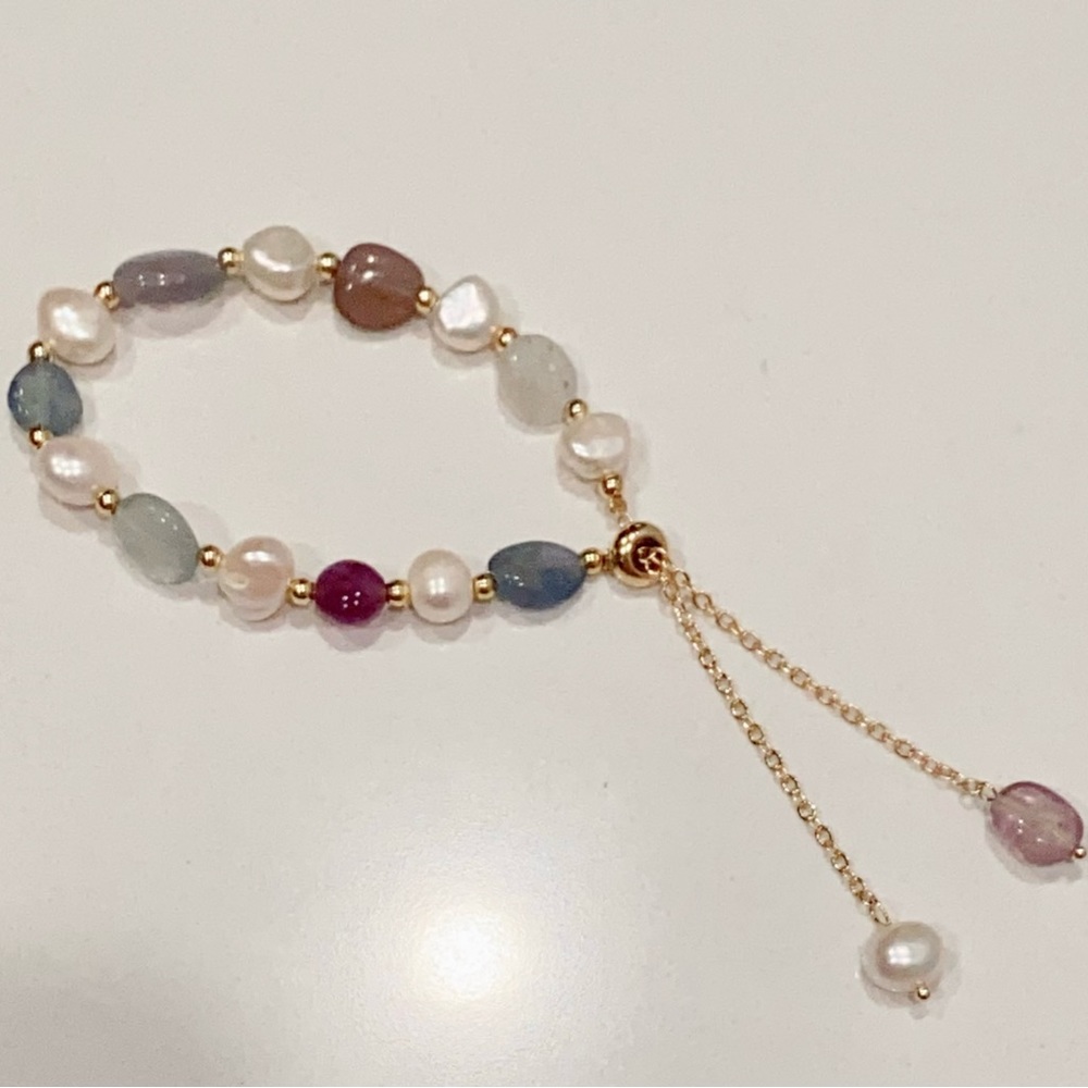 Natural Fluorite Irregular Pearl Bracelet
